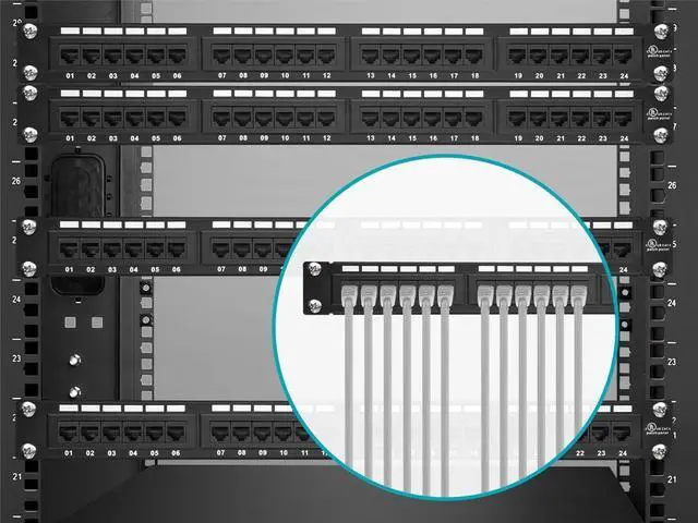 Alt view image 6 of 6 - 24-Port Cat6 Patch Panel, 110 Type (568A/B Compatible) 19-Inch For Rackmount, 1U, UL