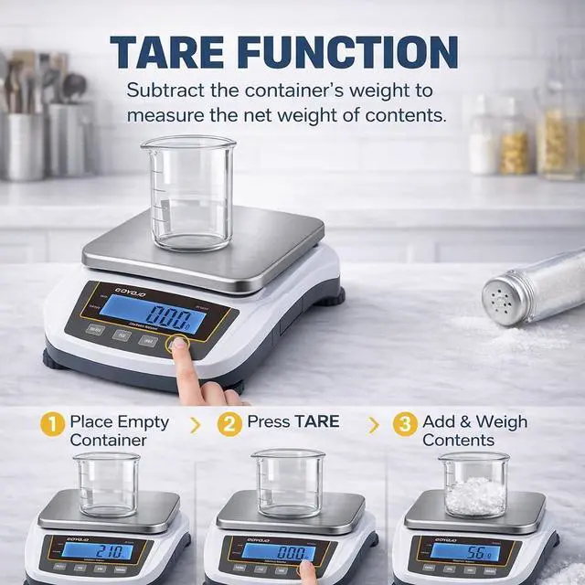 Alt view image 5 of 7 - Digital Analytical Balance and Lab Scale, 5000g Capacity, 0.01g Precision, Stainless Steel, Multi-Unit (g/oz/ct/lb) for Jewelry, Kitchen, and Lab Reliable, Accurate, Easy to Use, Black Panel