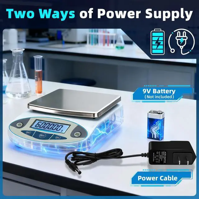 Alt view image 6 of 6 - Lab Scale 6000gx0.01g,Analytical Balance 0.01g High Precision Electronic Digital Balance Scale, Scientific Scale Gram Scale Digital Balance for Kitchen Lab Weighing Jewelry Scale