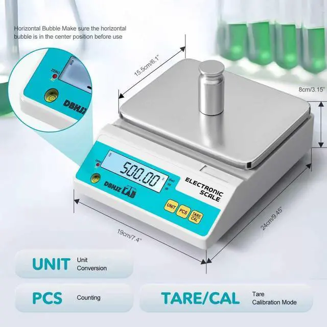 Alt view image 4 of 6 - Lab Scale 3000g x 0.01g High Precision Electronic Analytical Balance g/lb/oz/dw/ct/dr Laboratory Scientific Scale with Calibration Weight Dual Power Supply Jewelry Scale