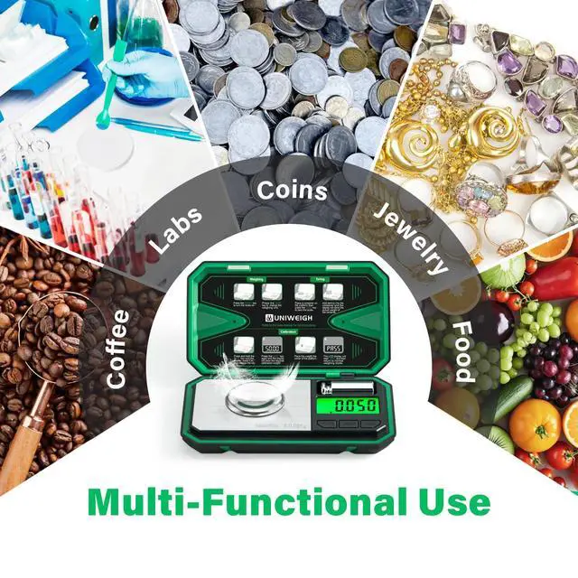 Alt view image 7 of 7 - Milligram Scale Precision 0.001g/50g, Digital Jewelry Scale for Powder,Coins,Gold,Gem,Reloading,Micro Gram Scale with 6 Units,Tare,Cal Weight,Pocket mg Scale with Battery Powered