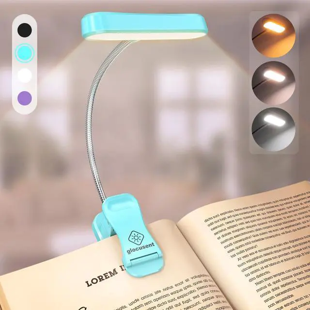 Main image of Horizontal ET-Head Book Light for Reading in Bed, Eye Caring, 3 Colors & 5 Brightness, Rechargeable Long Lasting Reading Light, 1.8Oz Lightweight & Portable, Perfect for Book Lovers