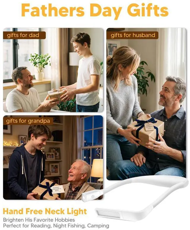 Alt view image 2 of 7 - Neck Light Book Lovers Gifts: Crochet Accessories Knitting Gifts for Women Teens Readers, Papa Dad Gifts Fathers Day Gift for Husband Grandma White Elephant Gift Ideas Sewing Supplies Reading Light
