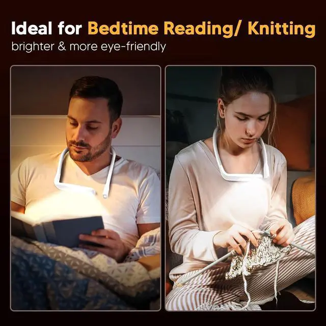 Alt view image 4 of 7 - Neck Light Book Lovers Gifts: Crochet Accessories Knitting Gifts for Women Teens Readers, Papa Dad Gifts Fathers Day Gift for Husband Grandma White Elephant Gift Ideas Sewing Supplies Reading Light