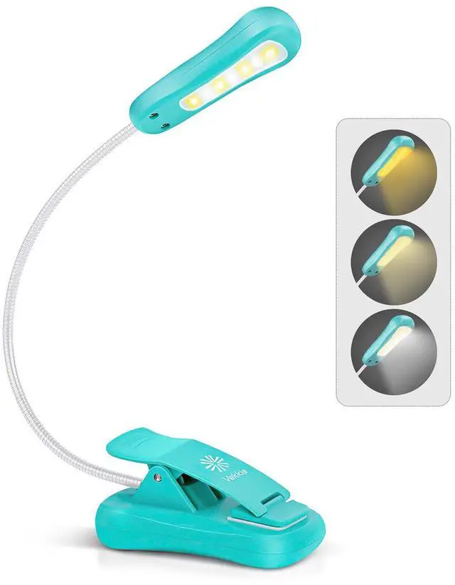 Main image of Rechargeable Book Light for Reading in Bed, 3 Color x 3 Brightness, Lightweight Reading Light, Up to 70 Hours Lighting, Great for Readers, Travel (Blue)