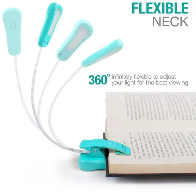 Alt view image 5 of 6 - Rechargeable Book Light for Reading in Bed, 3 Color x 3 Brightness, Lightweight Reading Light, Up to 70 Hours Lighting, Great for Readers, Travel (Blue)
