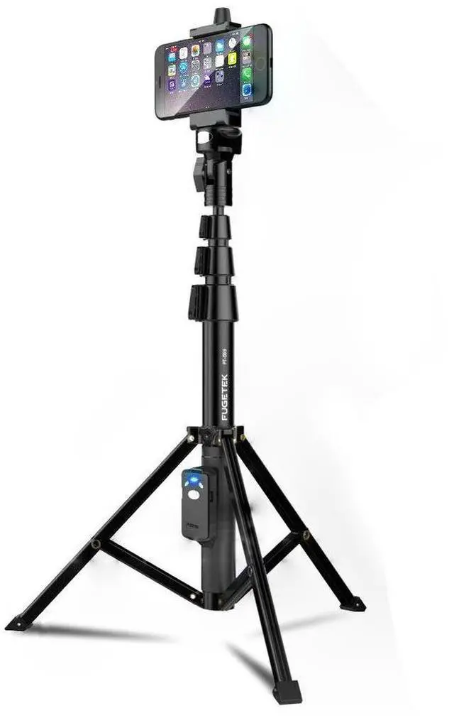Main image of 51" Professional Selfie Stick Tripod, 100% All Aluminum Stick & Legs, Lightweight, Detachable Bluetooth Remote, Portable All in One, Compatible with iPhone & Android, Non Skid Feet, Black