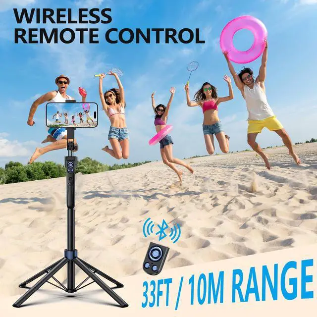 Alt view image 7 of 7 - Smart Face Tracking Tripod Selfie Stick with LED Light, 360° Rotating 70" Phone Camera Stand with Bluetooth Remote, Perfect for Video Recording, Live Broadcast, and Social Media Content