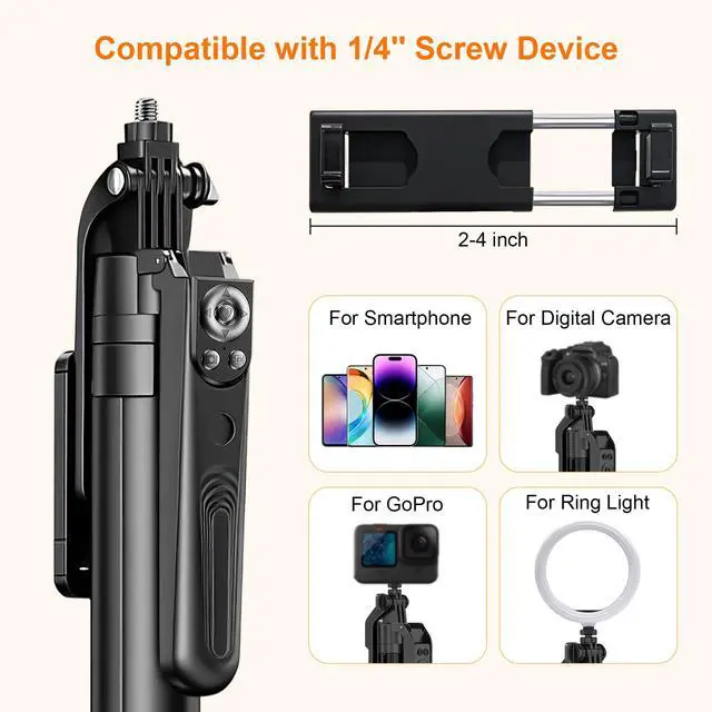 Alt view image 7 of 7 - Tripod for iPhone with Light Vlogging Camera, Auto Face Tracking Tripod 360 Rotation with Remote, No App, Portable Travel Phone Holder for Video Recording Live Streaming, Content Creator Essentials