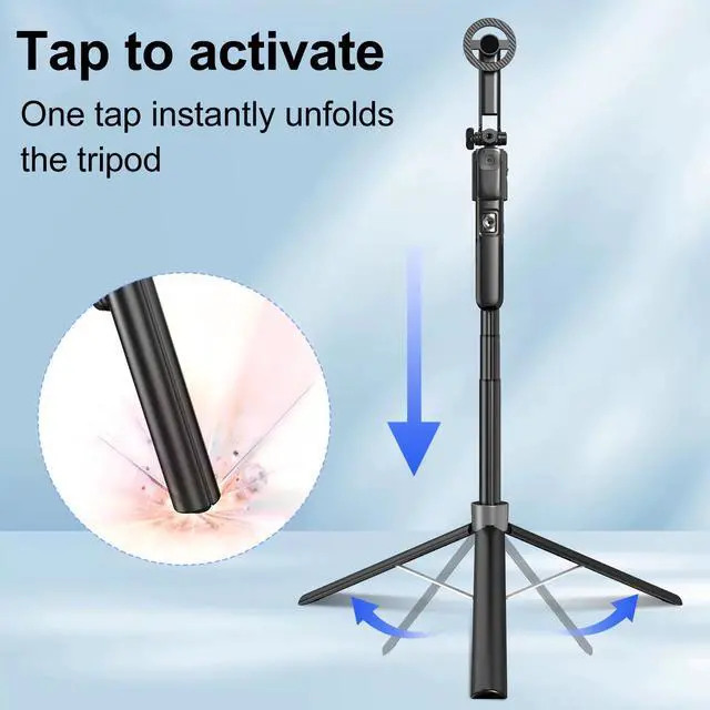 Alt view image 4 of 7 - Magnetic Auto Face Tracking Tripod for iPhone that Follows Your Movement, 71" Portable Selfie Stick Tripod with Remote 360 Rotation, Magnetic Phone Tripod Stand for Vlogging, Travel, Video Recording