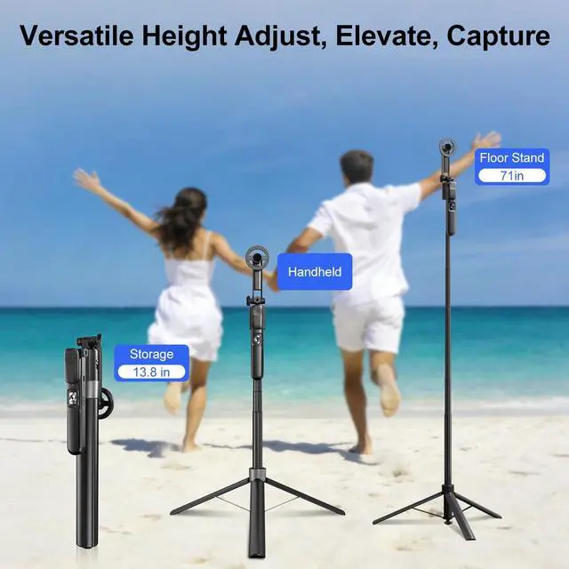 Alt view image 5 of 7 - Magnetic Auto Face Tracking Tripod for iPhone that Follows Your Movement, 71" Portable Selfie Stick Tripod with Remote 360 Rotation, Magnetic Phone Tripod Stand for Vlogging, Travel, Video Recording