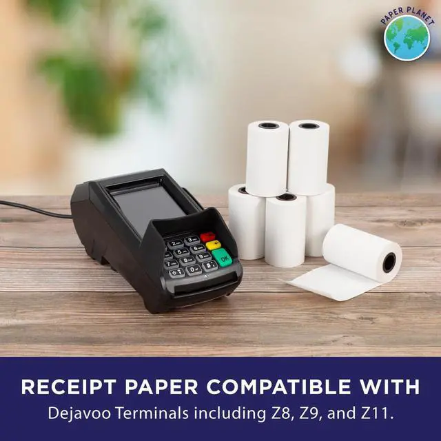 Alt view image 3 of 7 - Thermal Receipt Paper for Dejavoo Terminal by Paper Planet | 30 Rolls | P1, P3, P8, QD1, QD2, QD4, Z8, Z9, Z11