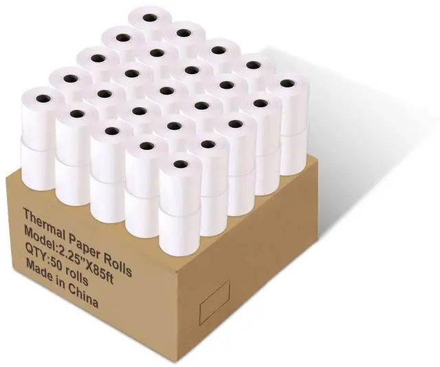 Main image of 2 1/4" x 85' Thermal Paper Receipt Rolls, POS/Cash Register Receipt Paper, Fits All Credit Card Terminals (50 Rolls)