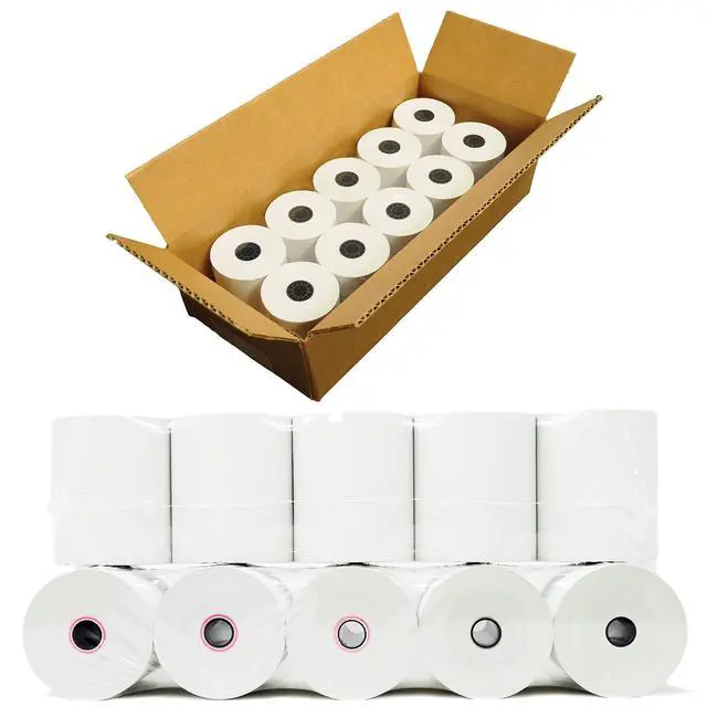 Alt view image 6 of 6 - (10 Rolls) 3 1/8 x 230 Thermal Paper Receipt Rolls (55 GSM - 80mm x 70m) Fits All POS Cash Registers TM-T88III, TM-T88IV, TM-T88V, TSP100, CT-S300, CT-S2000, BPA Free from