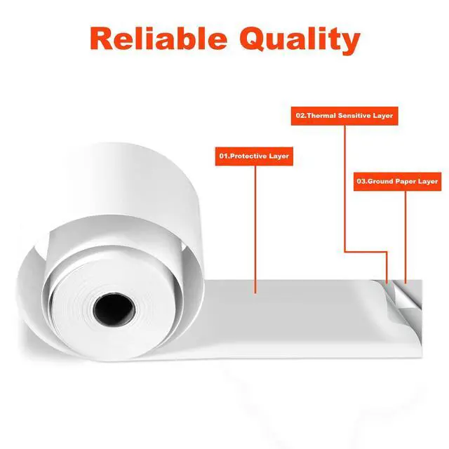 Alt view image 4 of 7 - 2 1/4" x 85' Thermal Paper Receipt Rolls, POS/Cash Register Receipt Paper, Fits All Credit Card Terminals (50 Rolls)