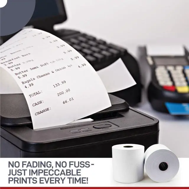 Alt view image 7 of 7 - Receipt Paper for Clover Mini and Clover Mobile Thermal Printer - Receipt Paper Rolls Compatible with Clover Mini POS models C200, C300, C301, C302, C305 (20 Rolls)