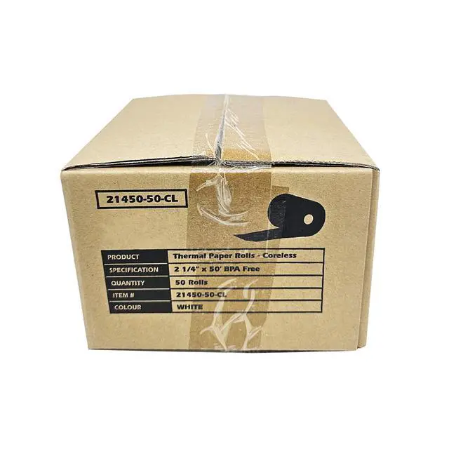 Alt view image 4 of 4 - (50 Coreless Rolls) 2 1/4 x 50 Thermal Paper Receipt Rolls fits all Credit Card Terminals Verifone VX520 Ingenico ICT220 ICT250 BPA Free from