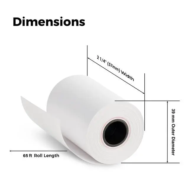 Alt view image 3 of 6 - 2 1/4 x 65 ft Thermal Receipt Paper Rolls, fits Ingenico Desk 3500 Desk 5000 Move 5000 Verifone t650 Pax a920, 50 Rolls/Case
