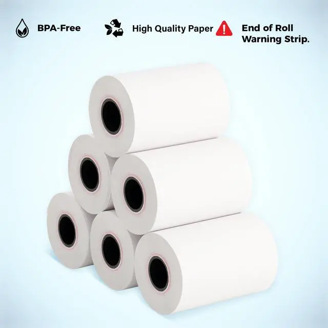 Alt view image 4 of 6 - 2 1/4 x 65 ft Thermal Receipt Paper Rolls, fits Ingenico Desk 3500 Desk 5000 Move 5000 Verifone t650 Pax a920, 50 Rolls/Case