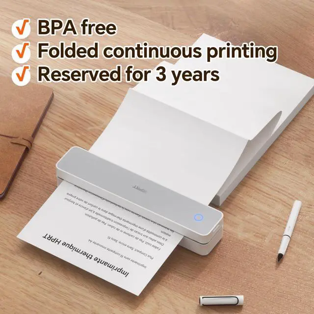 Alt view image 2 of 7 - 200 Sheets Folding Thermal Paper, US Letter 8.5 x 11 InchT hermal Papers, MT610PRO & MT888 Thermal Paper,Compatible with iDPRT/HPRT/PRT Portable Printer,Continual Feeding Folded Printing Paper