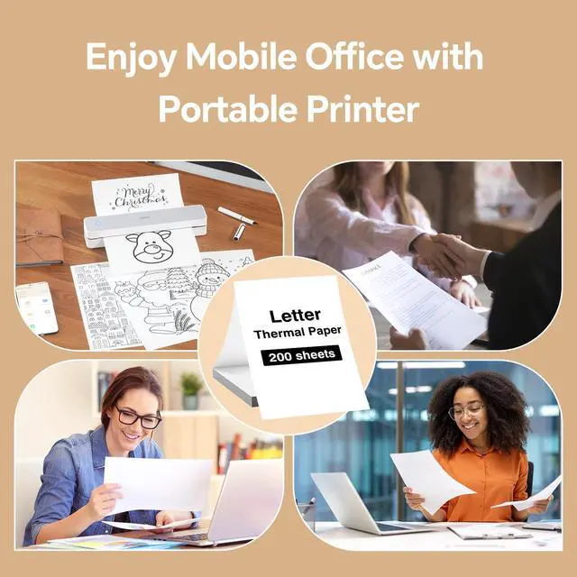 Alt view image 6 of 7 - 200 Sheets Folding Thermal Paper, US Letter 8.5 x 11 InchT hermal Papers, MT610PRO & MT888 Thermal Paper,Compatible with iDPRT/HPRT/PRT Portable Printer,Continual Feeding Folded Printing Paper
