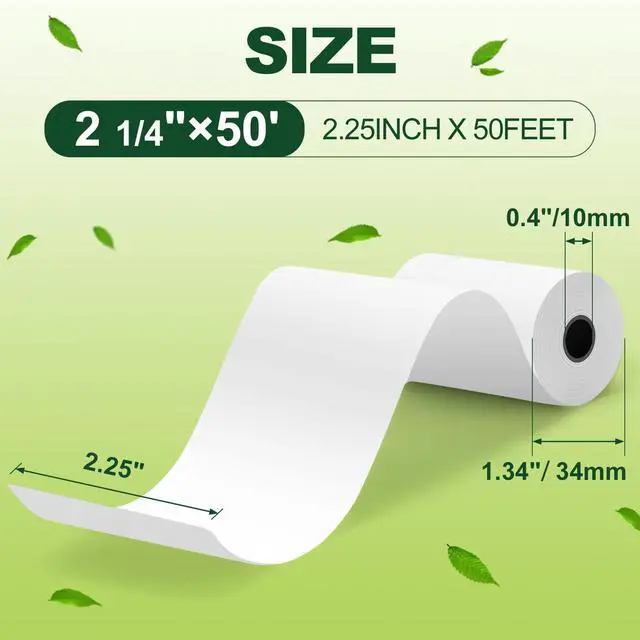 Alt view image 2 of 7 - 2 1/4"x50' Thermal Paper Receipt Rolls,12 Rolls of Thermal Printer Paper, BPA Free Thermal Paper Rolls, Fits All 58mm Thermal POS Printer, Premium Quality Receipt Paper Rolls