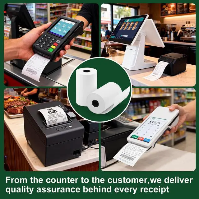 Alt view image 3 of 7 - 2 1/4"x50' Thermal Paper Receipt Rolls,12 Rolls of Thermal Printer Paper, BPA Free Thermal Paper Rolls, Fits All 58mm Thermal POS Printer, Premium Quality Receipt Paper Rolls