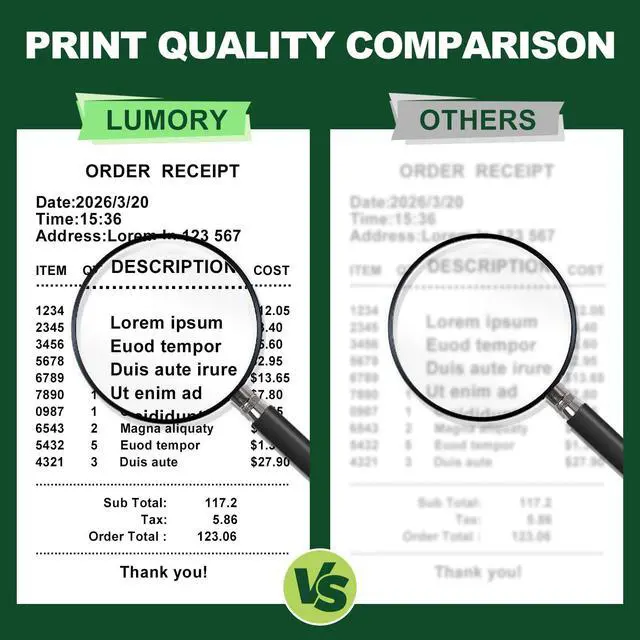 Alt view image 6 of 7 - 2 1/4"x50' Thermal Paper Receipt Rolls,12 Rolls of Thermal Printer Paper, BPA Free Thermal Paper Rolls, Fits All 58mm Thermal POS Printer, Premium Quality Receipt Paper Rolls