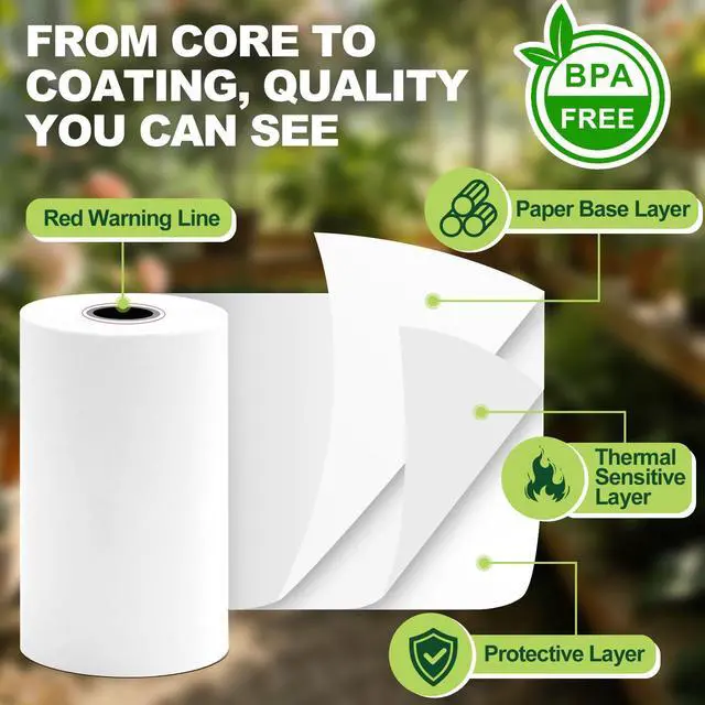 Alt view image 5 of 7 - 2 1/4"x50' Thermal Paper Receipt Rolls,12 Rolls of Thermal Printer Paper, BPA Free Thermal Paper Rolls, Fits All 58mm Thermal POS Printer, Premium Quality Receipt Paper Rolls