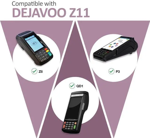 Alt view image 2 of 6 - Thermal Paper Rolls for Dejavoo Z8, Z9, Z11, P1, P3, P8, QD1, QD2, QD4, QD5 BPAFree Receipt Paper for Credit Card Machines 10 Rolls