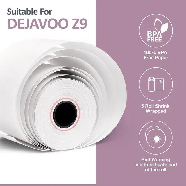 Alt view image 4 of 6 - Thermal Paper Rolls for Dejavoo Z8, Z9, Z11, P1, P3, P8, QD1, QD2, QD4, QD5 BPAFree Receipt Paper for Credit Card Machines 20 Rolls