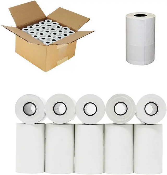 Alt view image 3 of 4 - (50 Rolls) 2 1/4 x 55 Thermal Paper Rolls (57mm x 30mm) For New Square Terminal Credit Card Machine 50 GSM Paper Thickness For VeriFone VX520 Ingenico ICT220 ICT250 First Data FD400 BPA FREE