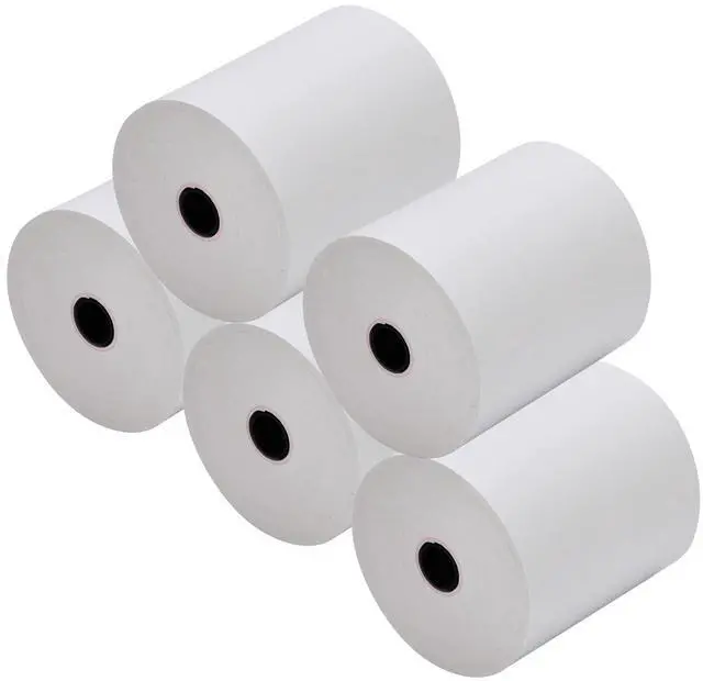 Alt view image 2 of 7 - Thermal Receipt Paper Rolls, 3-1/8" x 119', 10 Rolls per Case, Crisp, Clear Images, Red End-of-Warning Signal, POS/Cash Register Paper