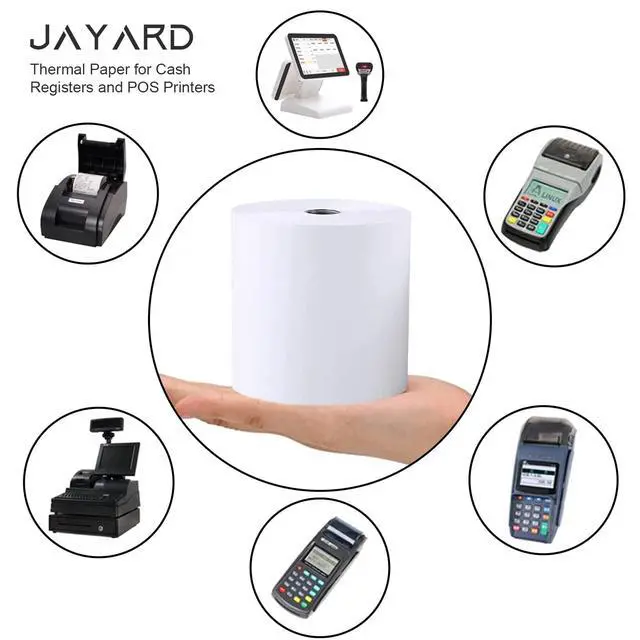 Alt view image 5 of 5 - 2-1/4" X 85' Thermal Paper Rolls for Credit Card -2.25 x 85 ft Thermal Paper Rolls, 58mm Cash Register Rolls - Premium Register Tape Pos Thermal Printer Paper (5 Rolls)