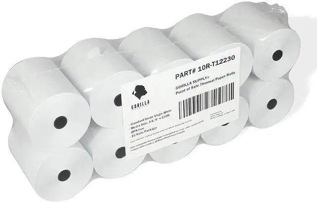 Main image of 55gsm 3 1/8 x 230 Thermal Paper Receipt Roll Clover Station Solo Duo TM-T88 T20 T90 Bixolon SRP-350 370, 3.125 x 230 ft Cash Register Paper, BPA Free, 10 Rolls