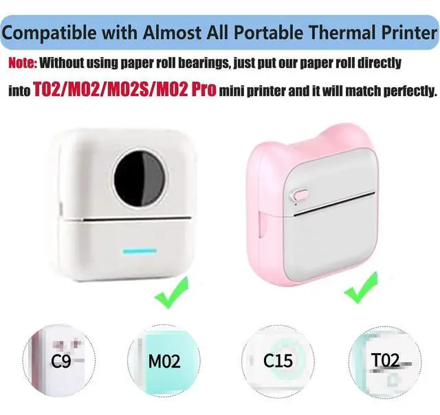 Alt view image 5 of 7 - 10 Rolls Self-Adhesive Thermal Paper, Glossy Thermal Printer Paper for Mini Portable Printer, 57 x 25mm, Thermal Labels for Most Pocket Printer