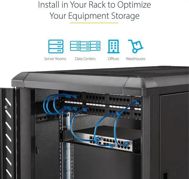 Alt view image 4 of 7 - 1U Server Rack Shelf, Universal Rack Mount Cantilever Tray for 19" Network Equipment Cabinet, Heavy Duty Steel