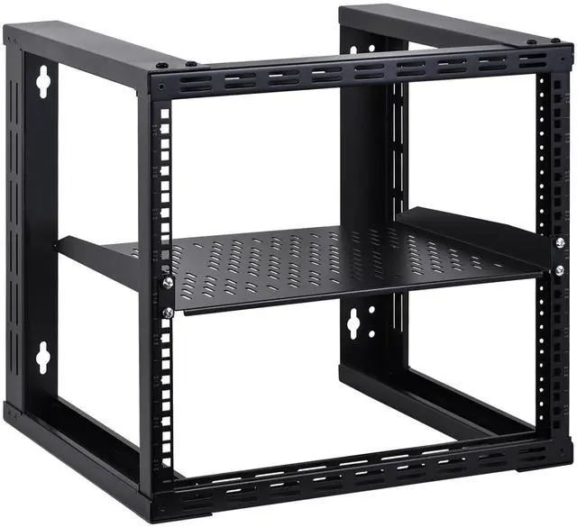 Alt view image 6 of 6 - 1U Cantilever Universal Rack Shelf - 14in Deep Rackmount Shelf for 19 AV/Network Equipment Racks 55lbs Capacity - 2Pack