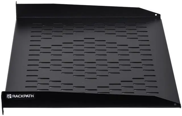 Alt view image 5 of 6 - 1U Cantilever Universal Rack Shelf - 14in Deep Rackmount Shelf for 19 AV/Network Equipment Racks 55lbs Capacity - 2Pack