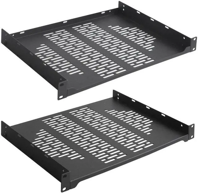 Main image of 2 PCS 12 Rack Shelves for 19 inches Network Rack & Cabinets, 1U Rack Mount Shelf Vented Cantilever Tray, for Server, IT & Sound Equipment