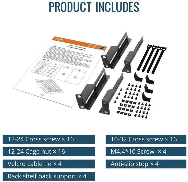 Alt view image 7 of 7 - 1U Rack Shelf,19 inch Rack Shelf 14 inch Depth,Rack Mount Shelf with Anti-Slip Stops,Server Rack Shelf and Network Shelf for 19in Equipments, 110lbs Capacity of Vented 1U Shelf,No Lip(2 Pack)