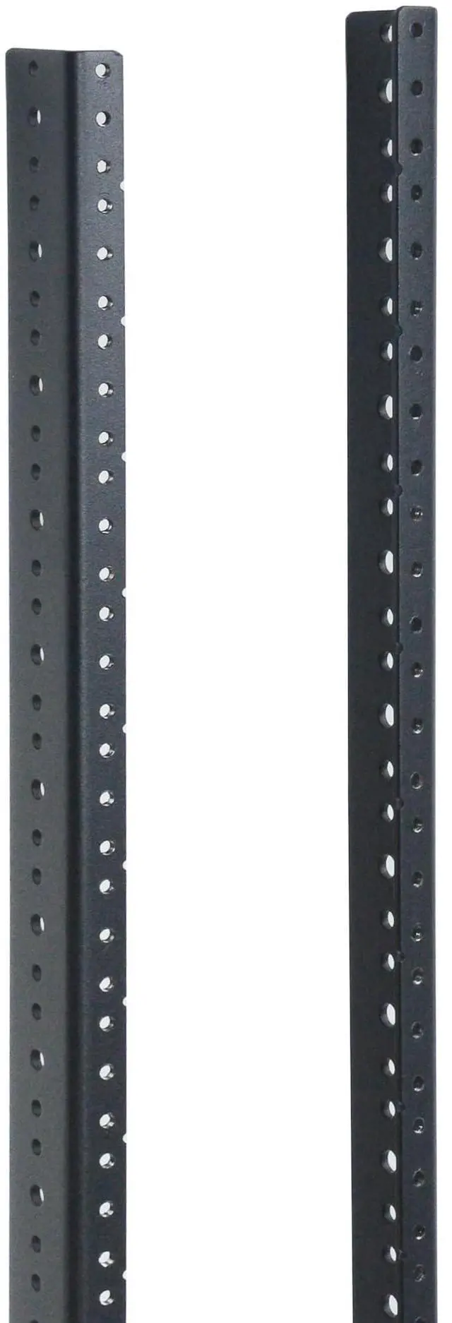 Main image of 16U Rack Rails 2 PCS, 3.0 mm Thickness Steel Tapered Holes Horizontal & Vertical Rack Mount Rails for Recording & Network Wooden Cabinet Mounting, 10/32 Screws Included