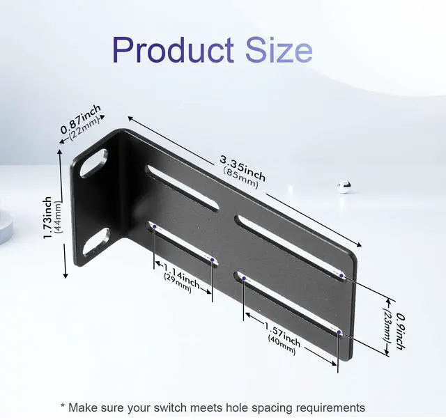 Alt view image 2 of 6 - Rack Mount Kit Universal Adjustable 19 Inch Rack Ears for HP/ProCurve/Aruba/OfficeConnect/HPE and Other Switches