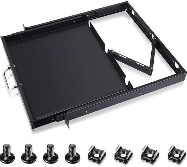 Main image of 1U Rack Mount Sliding Keyboard Tray Cantilever Network Equipment Racks 19 Inch Cabinet Drawer Sliding Shelf for Server Data Music Studio Accessories