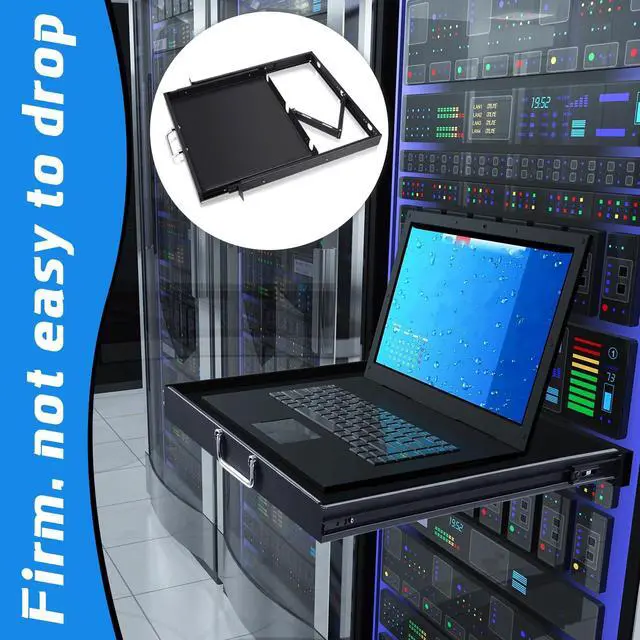 Alt view image 2 of 7 - 1U Rack Mount Sliding Keyboard Tray Cantilever Network Equipment Racks 19 Inch Cabinet Drawer Sliding Shelf for Server Data Music Studio Accessories