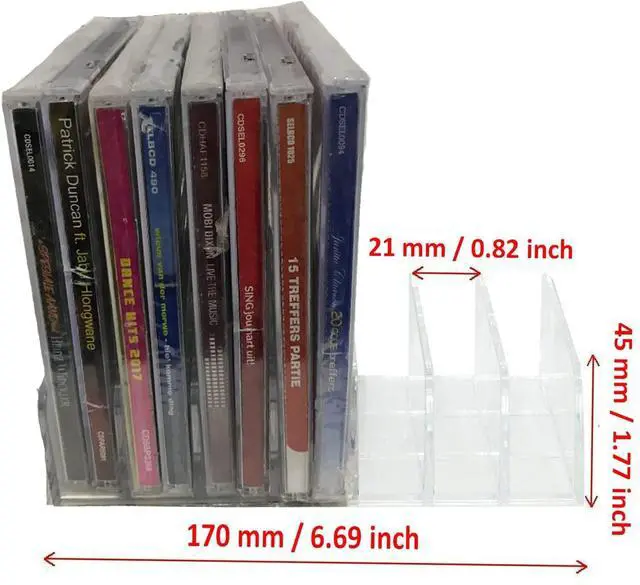 Alt view image 2 of 6 - Clear Acrylic DVD/CD Storage Box CD Holder - CD Tray Holds up to 14 CD Cases for Media Shelf Storage and Organization for Countertop/Kitchen/Bathroom/Cabinet.