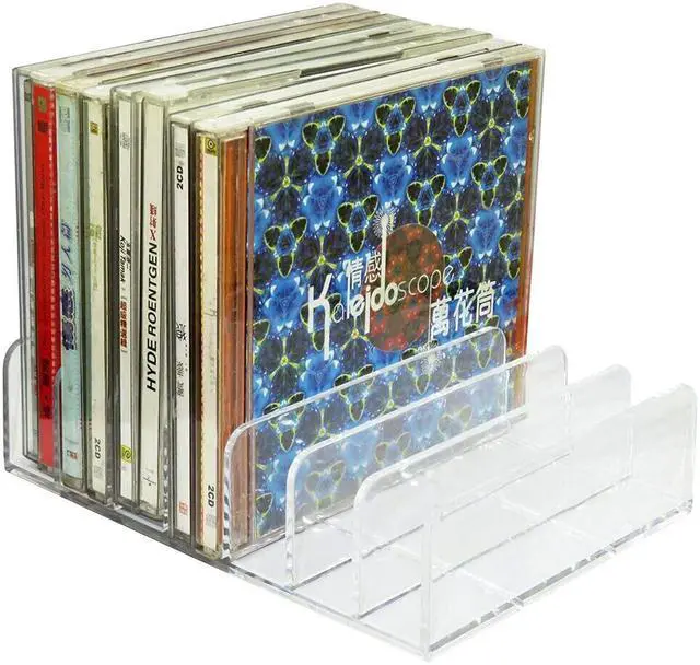 Alt view image 4 of 6 - Clear Acrylic DVD/CD Storage Box CD Holder - CD Tray Holds up to 14 CD Cases for Media Shelf Storage and Organization for Countertop/Kitchen/Bathroom/Cabinet.