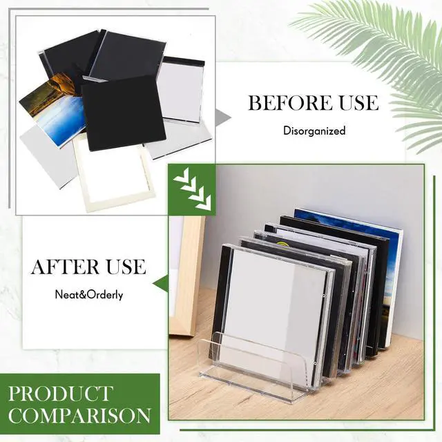 Alt view image 6 of 6 - 8 Pack Clear Acrylic CD Holder, DVD/CD Storage Box Record Display Rack Organizers Holds up to 14 Standard DVD Cases for Media Shelf Storage and Organization