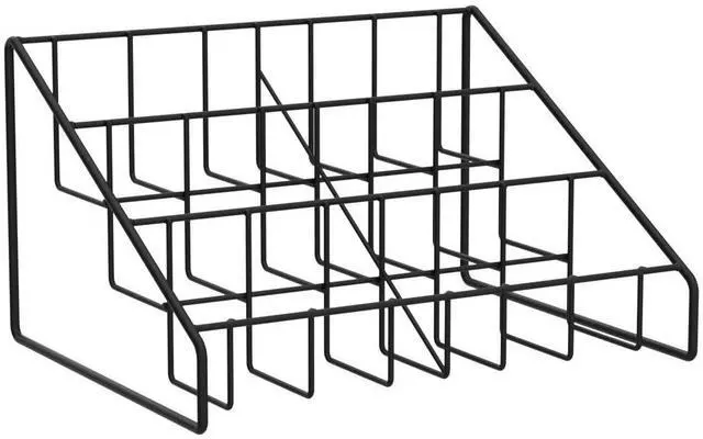 Alt view image 4 of 7 - 2 Pcs CD Rack Tower, 3-Tier DVD Stand Holder, Tabletop Compact Disc Jewel Case Storage, Step Tier Office Media Organizer, Modern Matte Black Metal Wire