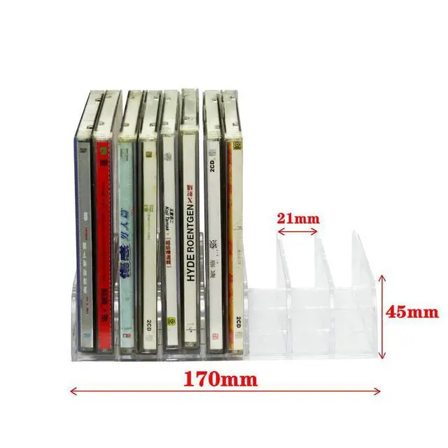 Alt view image 2 of 6 - DVD Storage Box - Clear Acrylic - Stackable DVD and CD Holder, CD Display Rack CD Organizer Stand - Holds up to 14 Standard CD Cases for Media Shelf Storage and Organization - No DVD